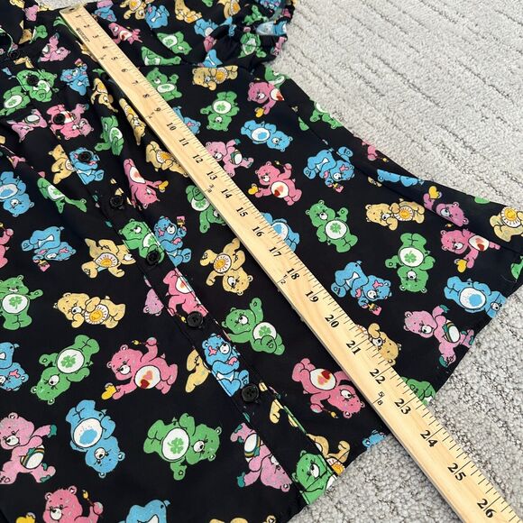 Care Bears Modern Button Collar Shirt Womens Size Small Black By Unique Vintage - Picture 8 of 11